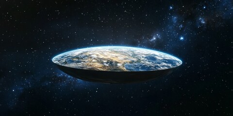 Wall Mural - Earth as seen from outer space, with stunning perspective.
