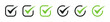 © icons gate - check mark icon button set. check box icon with right or correct buttons and yes checkmark tick box icons - checkbox symbol sign. check mark box square frame. vector illustration
