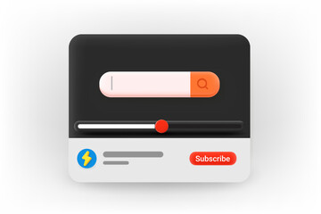 Poster - Searching video online concept. 3d Vector illustration