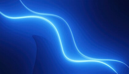 Poster - vibrant abstract blue wave background with glowing curved light lines and layered gradient flow, ideal for web design, tech branding, wallpaper, or futuristic print graphic

