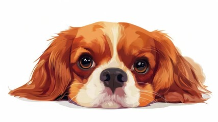 Poster - Close-up shot of a dog's face on a white background, suitable for use in pet-related advertising or product designs