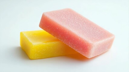 Poster - A pair of soap bars stacked on top of each other, ready for use