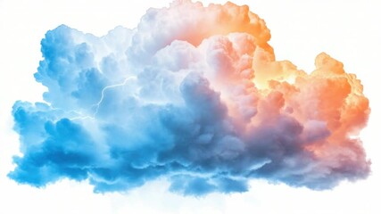Poster - A white cloud floating in the clear blue sky