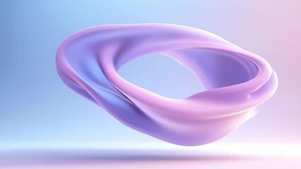 Leinwandbilder - Abstract Fluid Swirl: A mesmerizing, soft-edged, fluid-like form twists and turns, creating an elegant, three-dimensional swirl in a dreamlike gradient of colors.