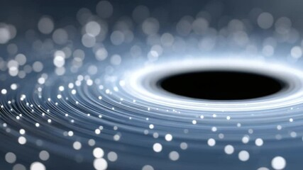 Poster - Cosmic Vortex: A captivating view of a simulated black hole. Swirling with glowing particles and energy, creating a mesmerizing visual of astrophysics, space, and scientific phenomenon.