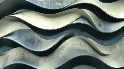 Abstract Wavy Surfaces with Textured Finishes: An Elegant Visual Design Motion