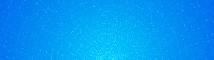 Leinwandbilder - Technology abstract background. Dots connected by lines. Minimalist mesh backdrop. Abstract polygonal radial shape. Plexus circles.