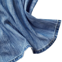 Poster - Soft denim fabric with textured surface, showcasing rich blue color and subtle stitching details. flowing drape adds sense of movement and style, perfect for fashion design