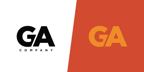 Aufkleber - Letter G and A, GA logo design template. Minimal monogram initial based logotype.
