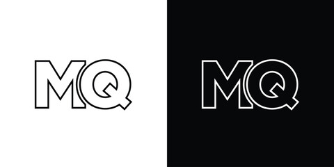 Aufkleber - Letter M and Q, MQ logo design template. Minimal monogram initial based logotype.
