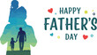 © hamid - Happy Father's day concept vector background. Father and kid with text happy father's day.