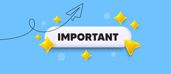 Poster - Important message search bar. Share plane line icon. Important message. Information notice sign. Announce attention symbol. Search button with 3d sparkles. Vector