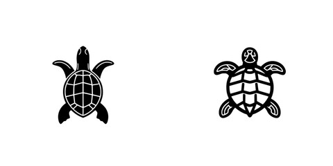 Poster - Unique icon set featuring stylized turtle designs for digital and print applications