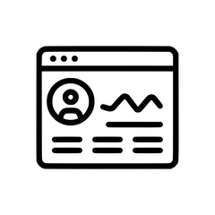 Poster - Icon set representing user profile interface with data visualization elements for web applications and digital platforms