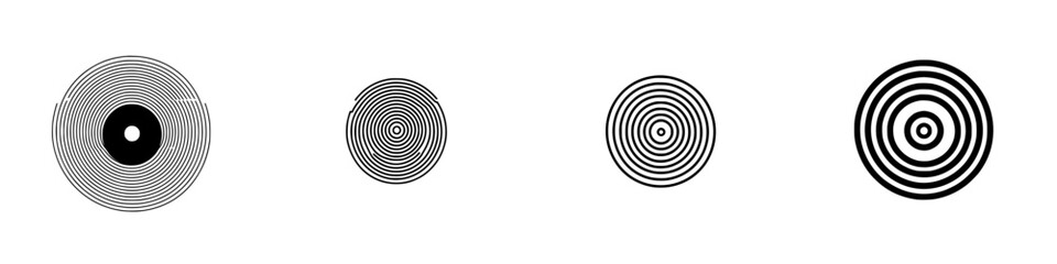 Poster - Icon set featuring concentric circular patterns in varying sizes and designs for modern visual projects