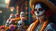 © demzp - Beautiful catrina in festive Day of the Dead makeup, celebrating tradition and culture.