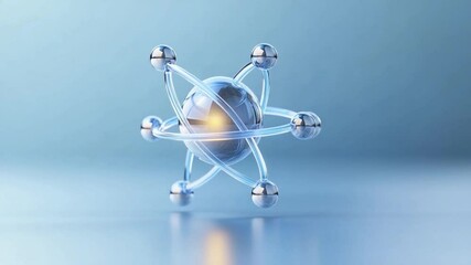 Aufkleber - Molecular Marvel: A stunning visual representation of a molecule, showcasing intricate structures and the fundamental building blocks of matter, against a soft, gradient backdrop