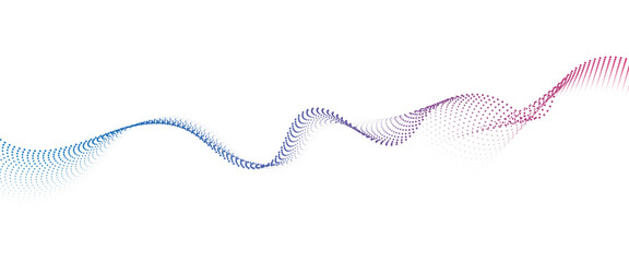 Leinwandbilder - Flowing Dot Wave halftone gradient pattern on transparent background	