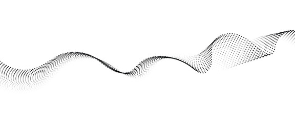 Leinwandbilder - Flowing Dot Wave halftone gradient pattern on transparent background	