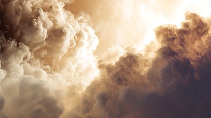 Poster - Beautiful abstract light background with puffs of ivory smoke with interesting dramatic backlighting