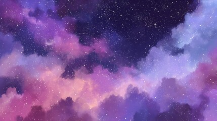 Fototapete - Colorful nebular galaxy stars and clouds as universe wallpaper