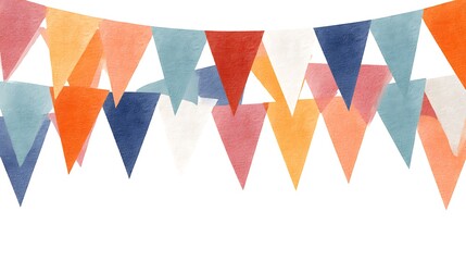 Poster - Colorful party pennant triangles, isolated