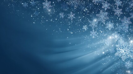 Aufkleber - Sparkling blue winter background with snowflakes
