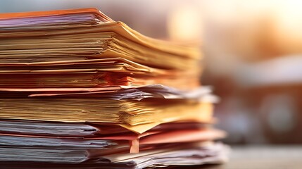 Poster - Stack of business documents papers, isolated