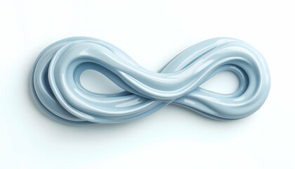 Twisted Smooth Element Forming a Figure Eight Shape on White