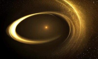 Poster - Abstract golden ringed vortex