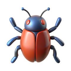 Aufkleber - A charming toy like beetle symbolizing resilience and nature s beauty in on transparent background