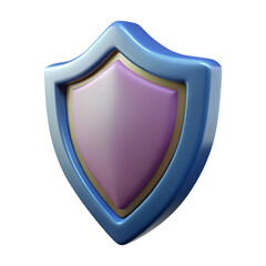 Leinwandbilder - A shiny stylized shield representing protection and security with light on transparent background