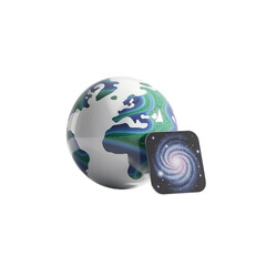 Aufkleber - Exploring Earth s place in the vast cosmos as our planet meets the on transparent background