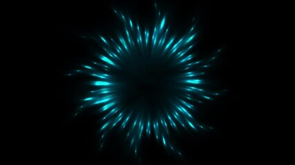 Poster - Blue neon linear laser rays abstract tech background. Seamless looping geometric futuristic motion design. Video animation Ultra HD 4K 3840x2160