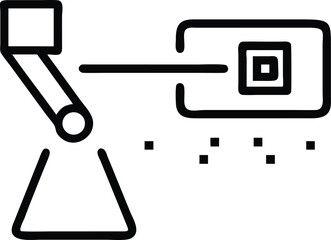 Poster - Abstract black silhouette of a qr code with beam of light for scanning technology