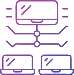 Poster - Abstract computer network diagram showing connectivity and data sharing in a gradient style