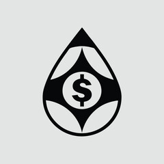 Poster - Abstract dollar symbol within decorative geometric shape on transparent background
