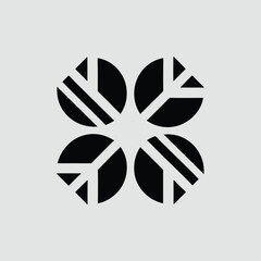 Poster - Abstract geometric black symbol with transparency suitable for various design projects