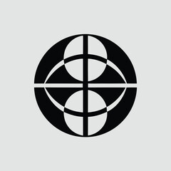 Fototapete - Abstract geometric design with circular and linear elements in contemporary style