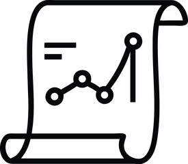 Poster - Black silhouette design of a policy document scroll with a chart depicting data analysis.