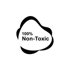Poster - A bold black blob proclaims 100 nontoxic, isolated on white background