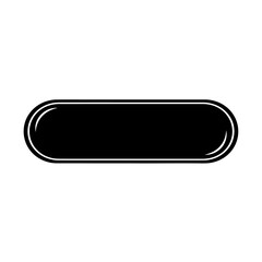 Poster - A sleek black oblong shape, isolated on white background, resembles a minimalist button or a blank banner ready for text