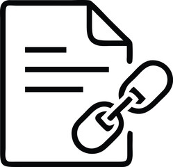 Poster - Black silhouette of lien document with chain symbol on transparent background