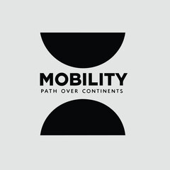 Poster - Creative mobility logo design with geometric shapes and inspirational typography