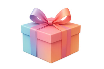 Aufkleber - Colorful gift box featuring a vibrant gradient and a decorative bow, eagerly waiting to be unwrapped for a delightful surprise