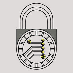 Poster - Digital security padlock illustrating data protection and cyber secure concepts