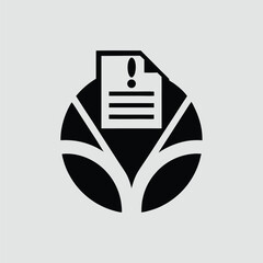Poster - Document warning symbol inside a circular design with transparent background