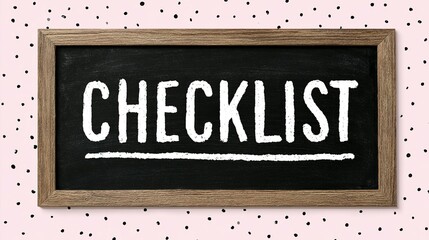 Poster - Simple checklist sign on a chalkboard.