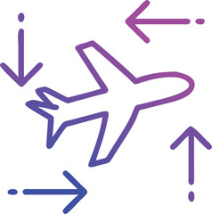 Poster - Gradient airplane with arrows design on a transparent background for various projects
