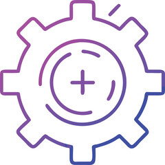 Poster - Gradient gear icon with plus sign suitable for technology and development concepts